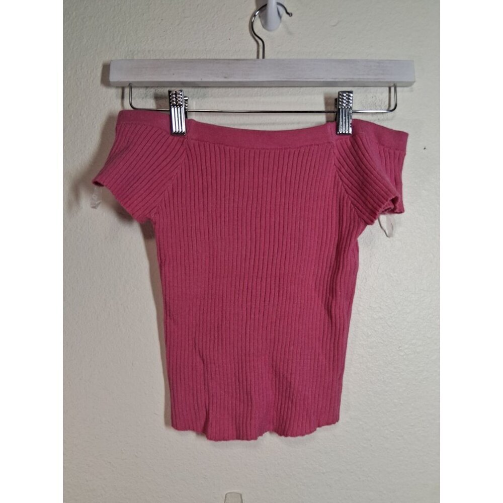 NWT Full Tilt Crop Top Off Shoulder Boho Y2K Pink Size XS